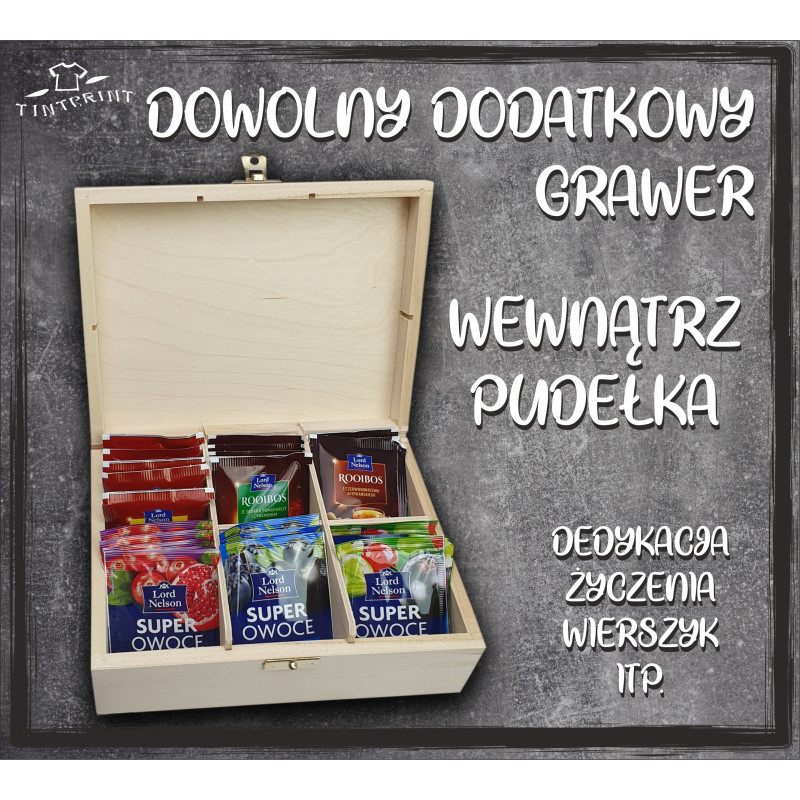 DODTAKOWY GRAWER WEWNĄTRZ PUDEŁKA NA HERBATĘ DODTAKOWY GRAWER WEWNĄTRZ PUDEŁKA NA HERBATĘ