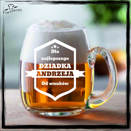 DLA NAJLEPSZEGO DZIADKA (IMIĘ) OD WNUKÓW KUFEL Z GRAWEREM