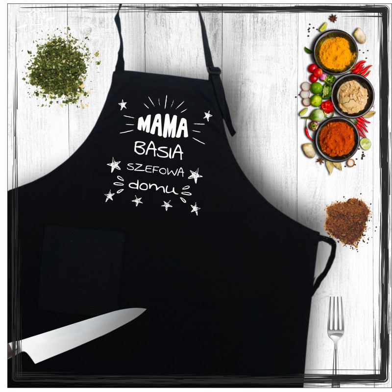 Fartuch - mama (imię) szefowa domu Fartuch - mama (imię) szefowa domu
