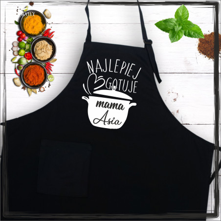 Fartuch - najlepiej gotuje mama (imię)