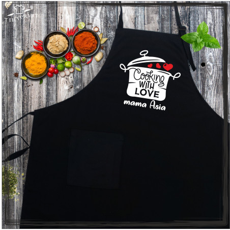 Fartuch - COOKIN WITH LOVE MAMA (IMIĘ)