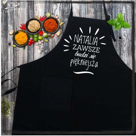 Fartuch - (imię) zawsze budzi się piękniejsza