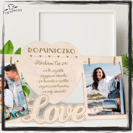 Imię kocham cię za ramka na zdjecia
