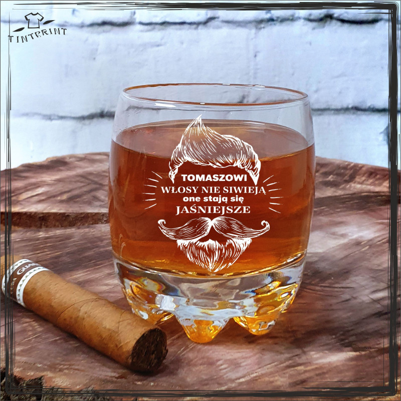 IMIĘ włosy nie siwieją ... szklanka do Whiskey IMIĘ włosy nie siwieją ... szklanka do Whiskey