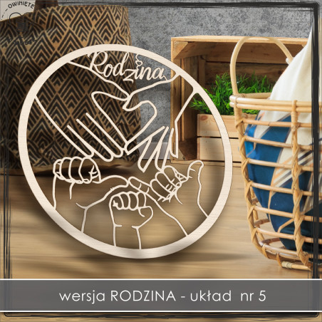 Obręcz rodzinna- ręce 5 , koło, baza do łapacza