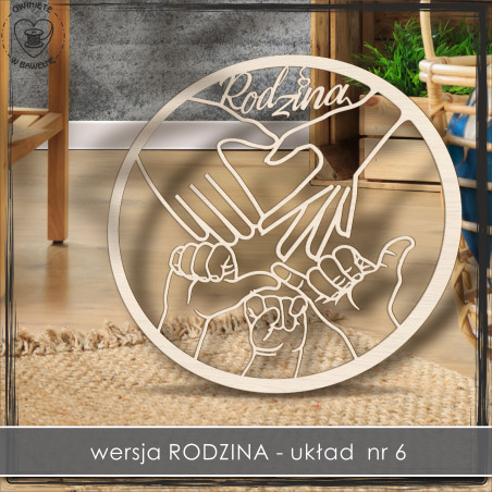 Obręcz rodzinna- ręce 6, koło, baza do łapacza