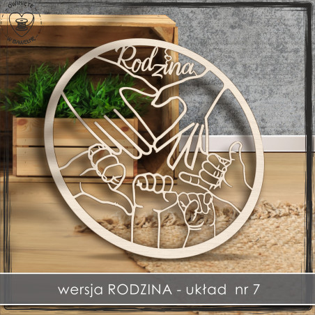 Obręcz rodzinna- ręce 7 , koło, baza do łapacza