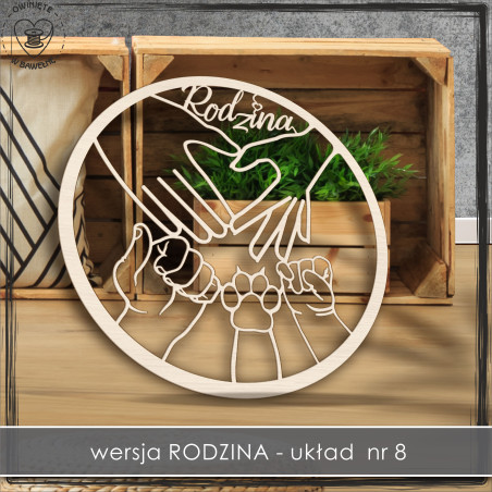Obręcz rodzinna- ręce 8 , koło, baza do łapacza