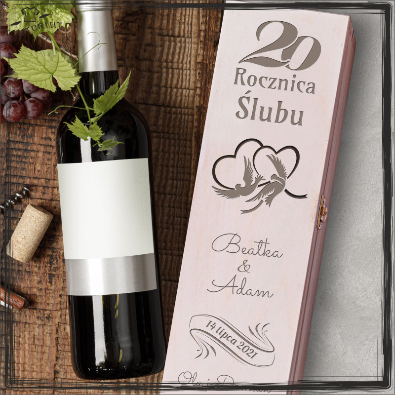 DOWOLNA ROCZNICA ŚLUBU 4 pudełko na wino DOWOLNA ROCZNICA ŚLUBU 4 pudełko na wino