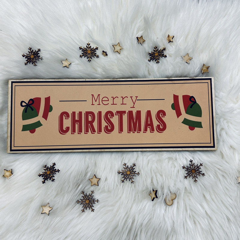 Drewniana tabliczka podłużna merry christmas kolor Drewniana tabliczka podłużna merry christmas kolor