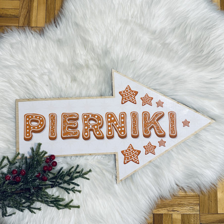 Drewniana tabliczka Strzałka Santa