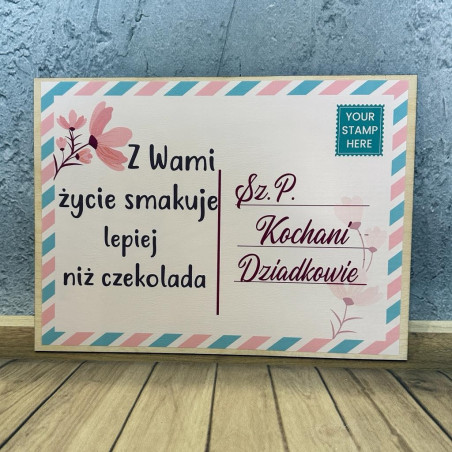 Tabliczka dzien babci kartka pocztowa