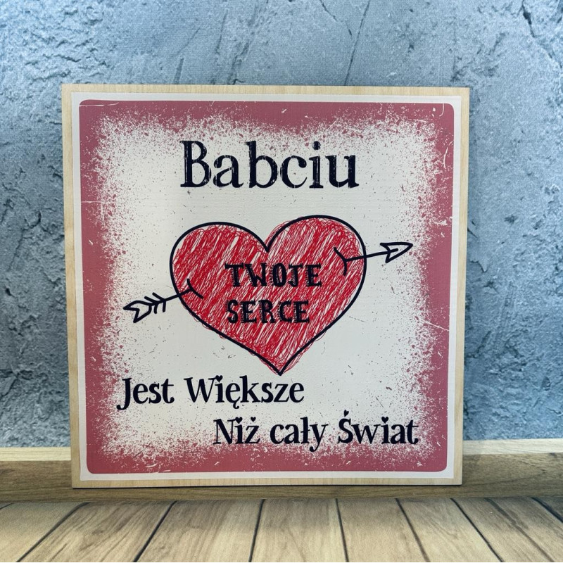 Tabliczka dzien babci serce z motylkiem Tabliczka dzien babci serce z motylkiem