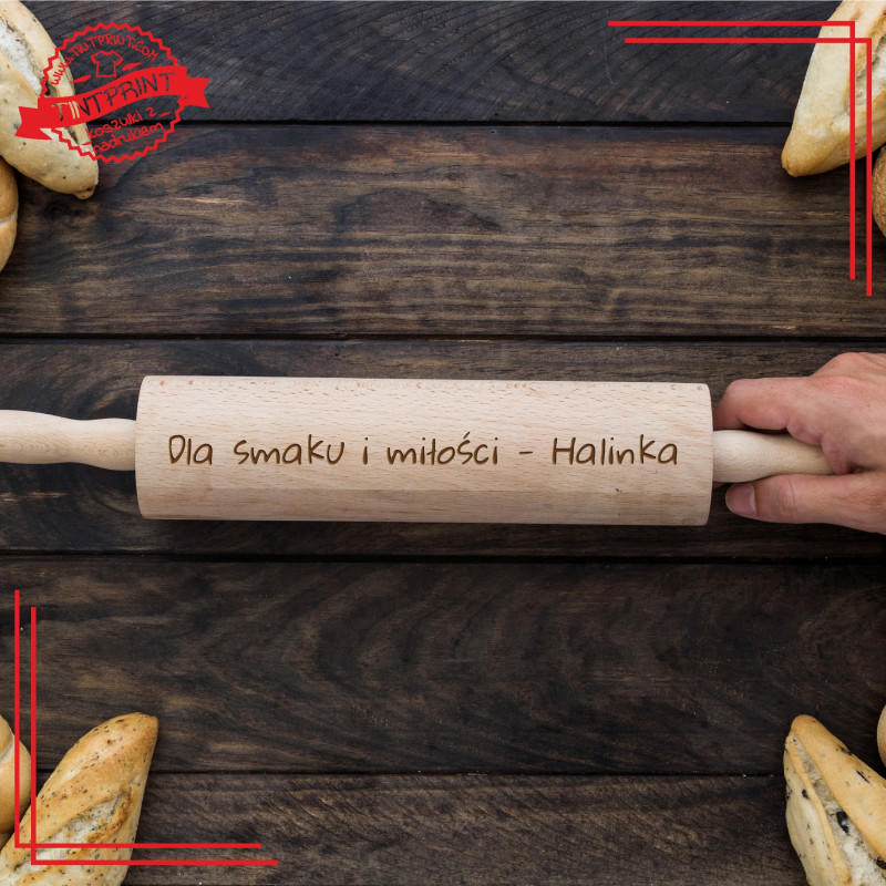Dla smaku i miłości (imię) wałek z grawerem Dla smaku i miłości (imię) wałek z grawerem