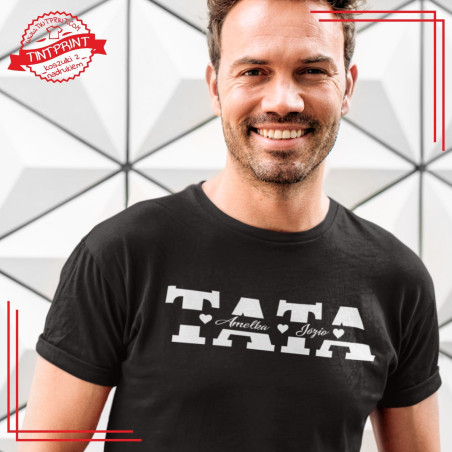 TATA + IMIĘ DZIECKA koszulka dla taty