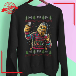 Koszulka "Świąteczny Chewbacca" – Galaktyczne święta w stylu Wookiee!