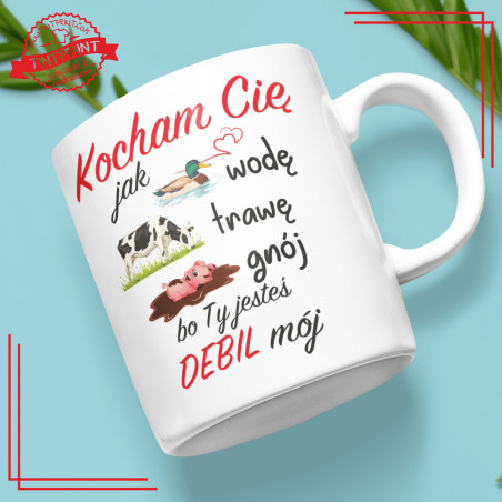 Kubek „Kocham Cię jak kaczka wodę…” – zabawny prezent dla par
