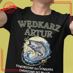 Wędkarz [IMIĘ] – personalizowana koszulka dla pasjonata wędkarstwa