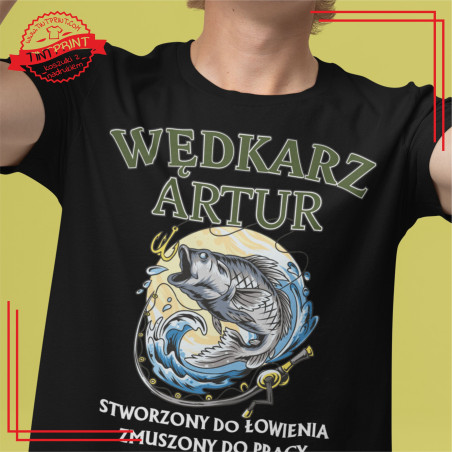 Wędkarz [IMIĘ] – personalizowana koszulka dla pasjonata wędkarstwa