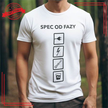 koszulka dla elektryka, śmieszna koszulka, spec od fazy