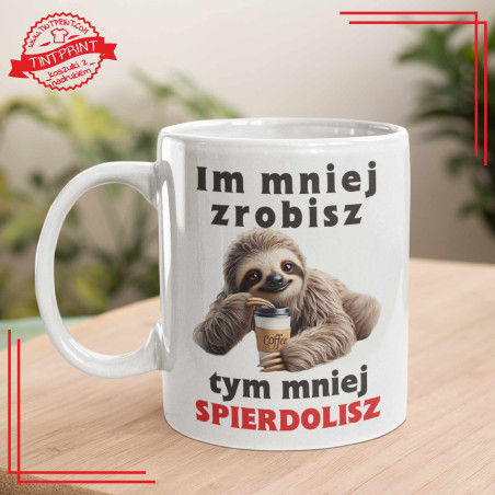 Kubek z leniwcem – zabawny prezent dla leniwych